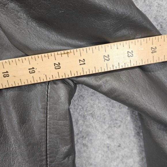 Vintage OLEG CASSINI Jacket Small Gray Genuine Leather Double Breasted 70s 20x29 - Picture 6 of 15